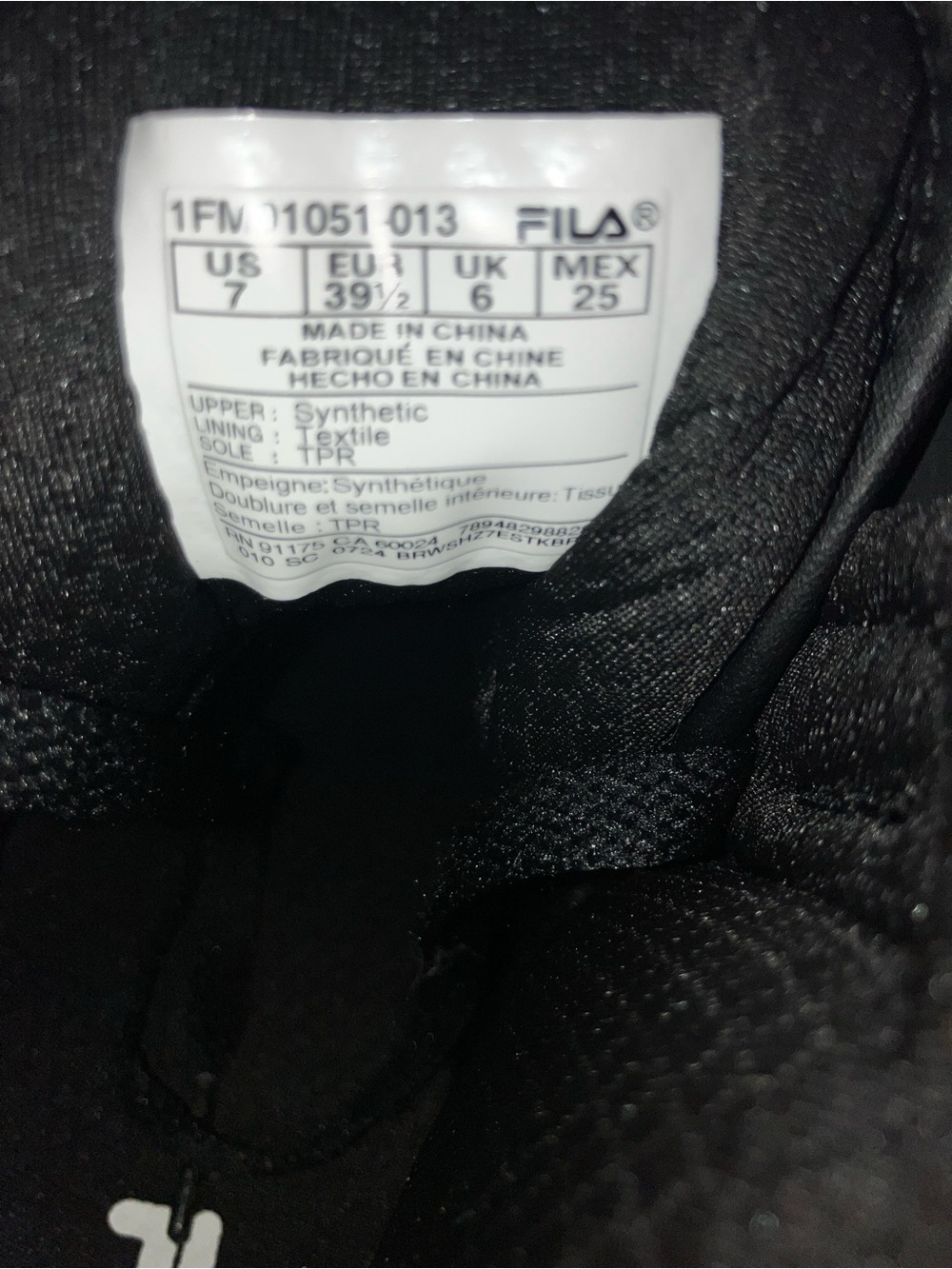 New without Tags Fila Vulc 13 Marble high-top sneaker women size 7 Black/White - Picture 12 of 12